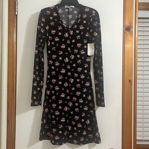 Velvet Torch V-Neck long Sleeves Floral Dress / Size XS